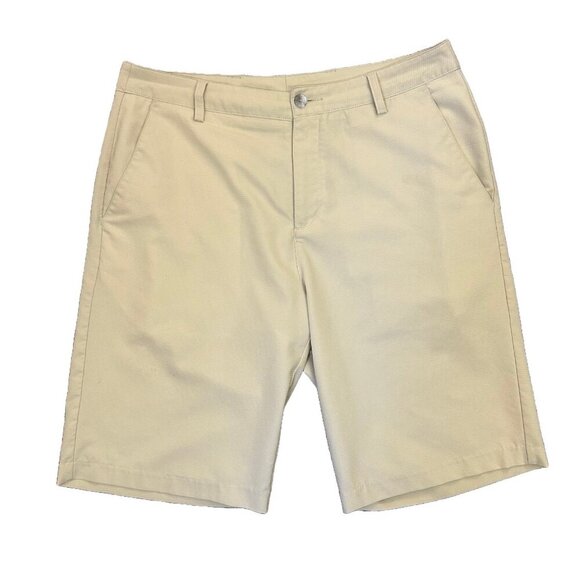 adidas Men's Chino Shorts 11" Inseam Ivory Climacool Pockets Belt Loops Size 32 - Picture 1 of 16